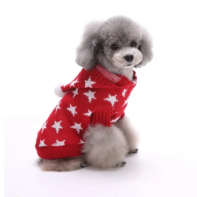 Christmas Holiday Pet Unisex Sweater with Hat for Dogs Boy Male Girl