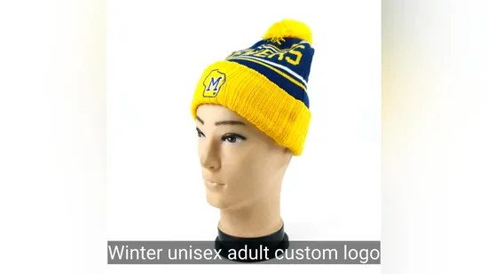 Winter Unisex Adult Custom Logo Acrylic Knitted Jacquard Hat