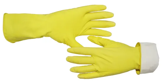Women Anti Slip Reusable Kitchen Dish Washing Rubber Waterproof Luvas Guante CE 2121 for Household Cleaning, Gardening, Utility Latex Work Glove