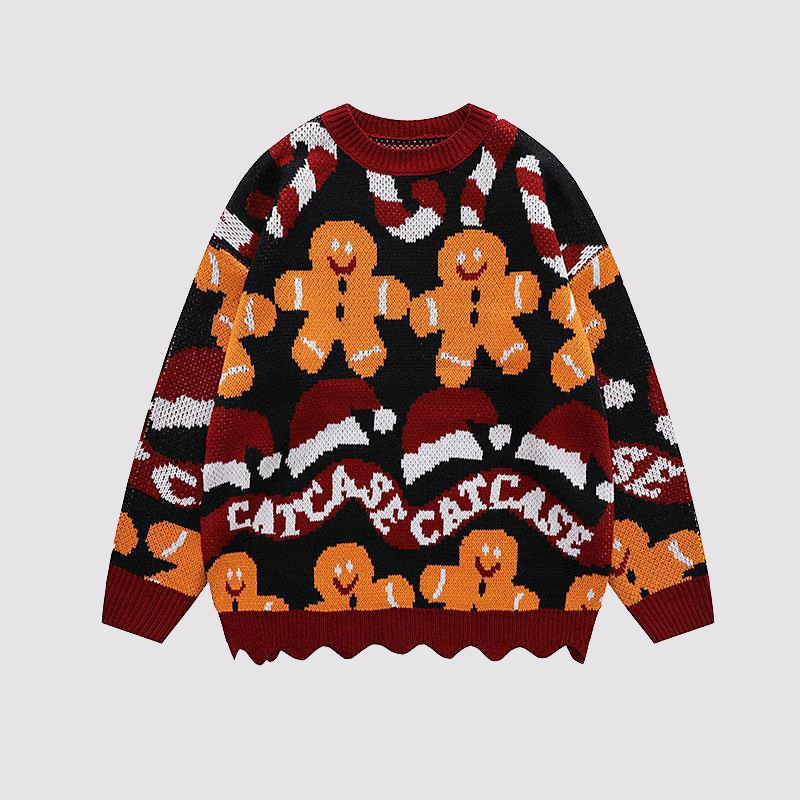 Factory Manufacturer Unisex Knitted Christmas Sweater Jumpers Custom Couple Merry Christmas Pullover Sweater