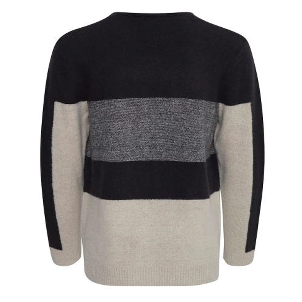 Wool Recycled Polyester Intarsia Pullover for Men Sweater