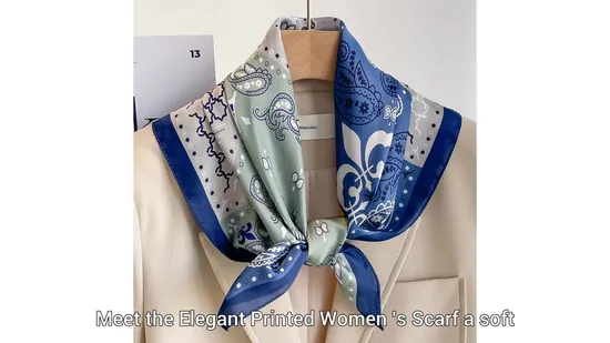 Luxurious 100% Rayon Viscose Soft Satin Scarf with Magnetic Closure 