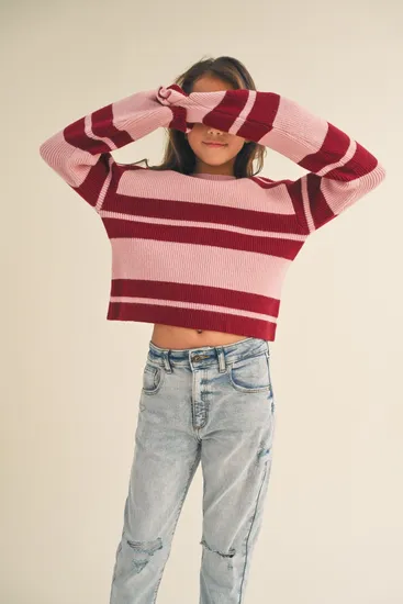 Kids Kint Sweater Girls Button up Collar Cardigan Long Sleeve Cotton Sweater 
