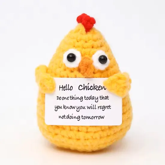 Mini Cartoon Funny Life Chick Creative Knitted Crochet Birthday Christmas Party Decor 