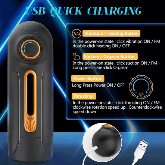 Men′s Fully Automatic Telescopic Aircraft Cup Pronunciation Sucking Heating Men′s Electric Masturbation Adult Products 