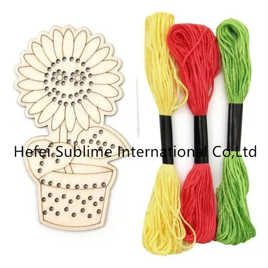 Customized Wooden Threading Knitted Felt Decorations 