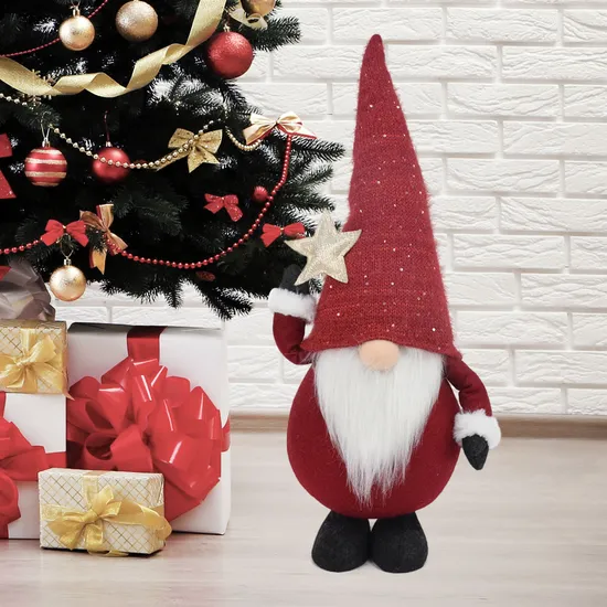 Home Ornaments Christmas Knitted Small Winter Decor Skiing Santa Gnome 