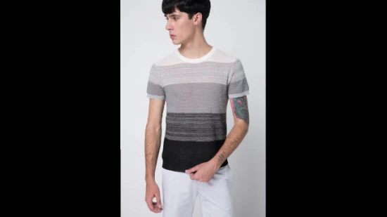 Fashion Summer Round Neck Short Sleeve Knit Men Sweater