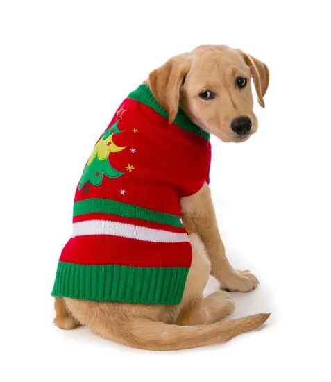 Red Knitted Sweater with Exquisite Details and High