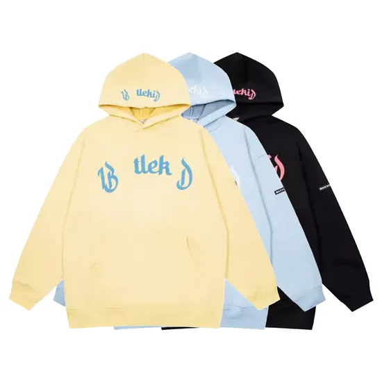 High Quality Custom Drop Shoulder Plain Fleece Heavyweight Men′s Hoodies 