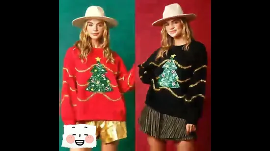 OEM/ODM Unisex Casual Christmas Sweater Custom Wholesale Crew Neck Knitted Long Sleeve Pullover Winter Fun for Christmas 