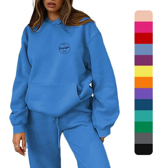 2025hot Sale Mutil Color Oversize Women′s Sweatshirts Streetwear Women′s Hoodies Drop Shoulder Casual Hoodie 