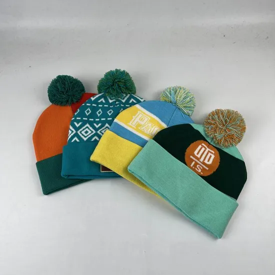 New Creative Knitted Beanie Hats Custom Logo Winter Beanie Hat 