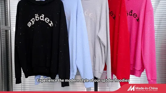 Wholesale 555 Hoodie Spider Rhinestone Graphic Hoodie Heavyweight Pullover Hoodie Custom Supplier 