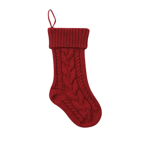 Large Classic Personalized Family Party Knitted Christmas Hanging Stockings Decoration 