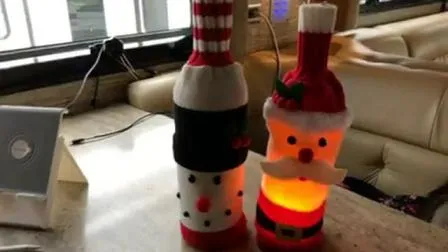 Bottle Cover Christmas Wine Knitted Sweater Decorations Santa Reindeer Snowman Decoration 